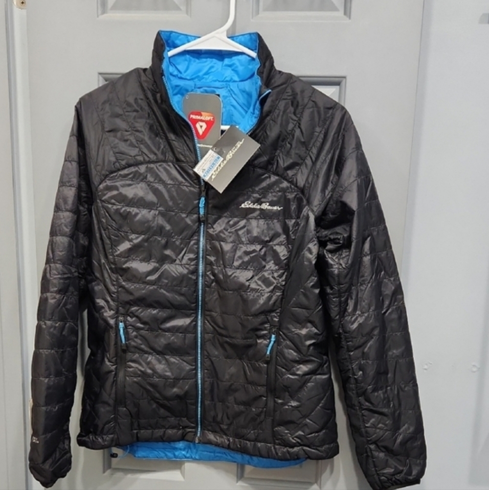 NWUT Eddie Bauer Reversible Ignitelite First Ascent Jacket Onyx Blue Black XS
